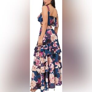 Floral Ruffle Tiered Maxi Skirt
